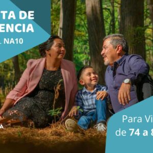 Tarjeta de asistencia nacional NA10 - Pasajeros de 74 a 84 años.